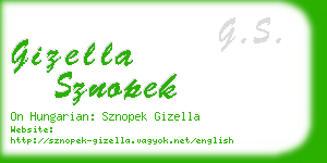 gizella sznopek business card